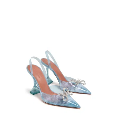 Amina Muaddi 95mm Rosie Glass Pumps In Blue