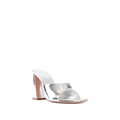 Amina Muaddi Brigitte 95 Mirror Mules In Silver