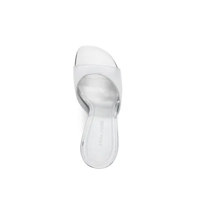 Amina Muaddi Brigitte 95 Mirror Mules In Silver