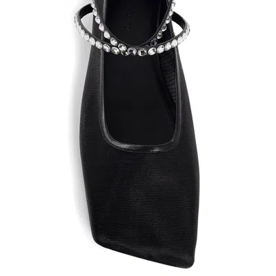 Amina Muaddi Ane Crystal-embellished Mesh Ballerina Shoes