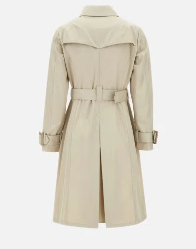 Herno Sand Cotton Gabardine Trench Coat In Gray