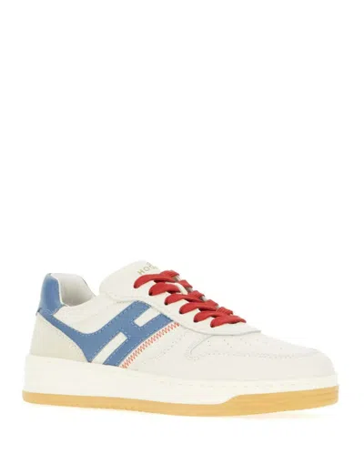 Hogan Multicolor Suede And Leather Sneakers H630 In Neutral