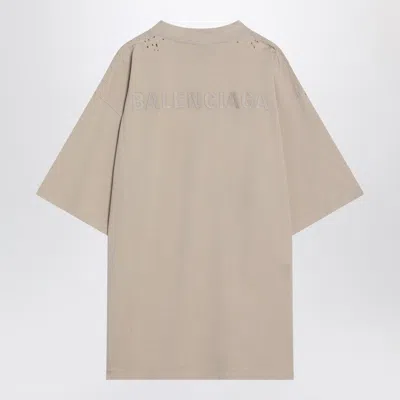 Balenciaga New  Back Medium Fit T-shirt In Neutral