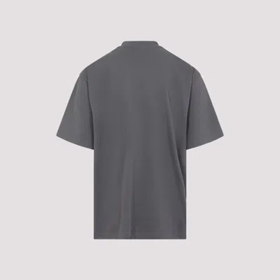 Balenciaga Men Grey Crewneck T-shirt With Logo Embroidery On The Front In Cotton Man