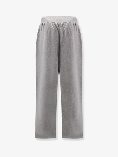 Balenciaga Wide Leg Cotton Jogging Trousers In Gray