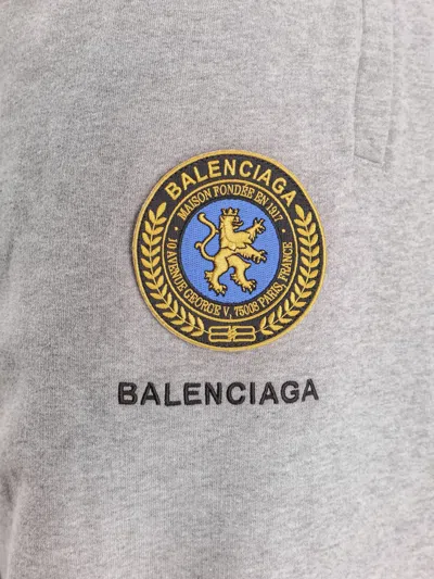 Balenciaga Wide Leg Cotton Jogging Trousers In Gray