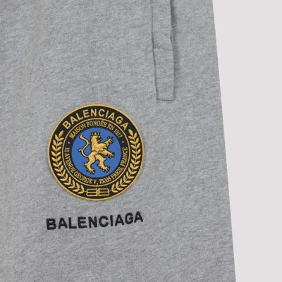 Balenciaga Grey Oversize Cotton Track Pants In Gray