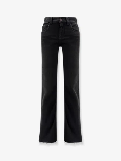 Balenciaga Women Denim Trousers With Frayed Edges In Multi