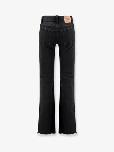 Balenciaga Women Denim Trousers With Frayed Edges In Multi