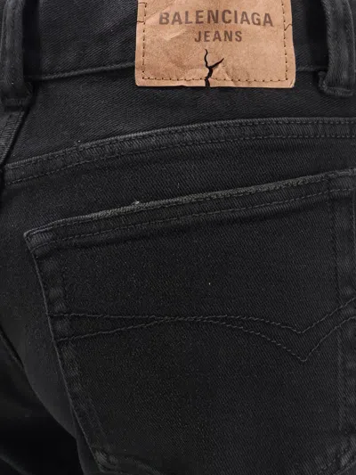 Balenciaga Women Denim Trousers With Frayed Edges In Multi
