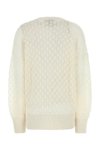 Blumarine Textured Knit Oversize V-neck Cardigan