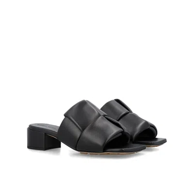 Bottega Veneta Black Patch Mules In Black