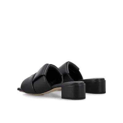 Bottega Veneta Black Patch Mules In Black