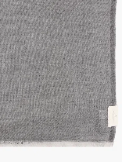 Brunello Cucinelli Men Cashmere And Silk Scarf In Gray