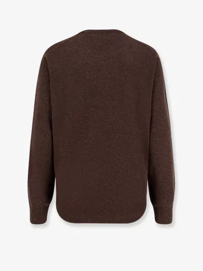 Brunello Cucinelli Cashmere Crew-neck Sweater Ribbed Finish In Brown
