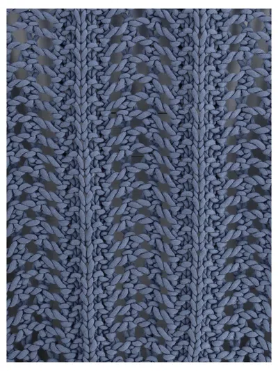 Brunello Cucinelli Knit Vest Lace Detail In Blue