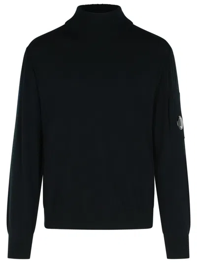 C.p. Company C.p.company Wool Blend Turtleneck Sweater In Black