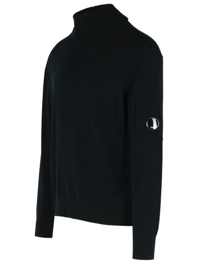 C.p. Company C.p.company Wool Blend Turtleneck Sweater In Black