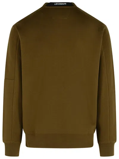 C.p. Company Raised Cotton Sweatshirt Arm Pocket In Brown