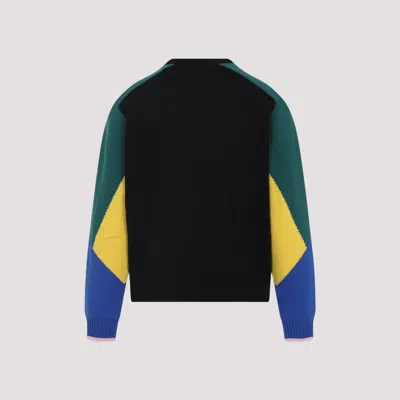 Casablanca Crewneck Merino Wool Jumper In Black