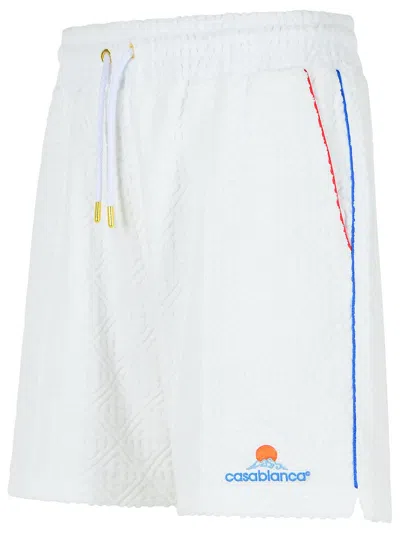 Casablanca Terry Shorts Monogram Blanc In White