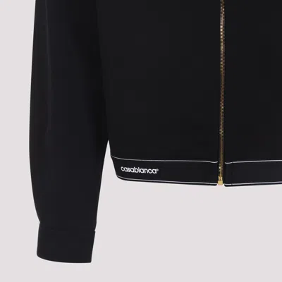 Casablanca Cropped Wool Jacket With Classic Collar In Black