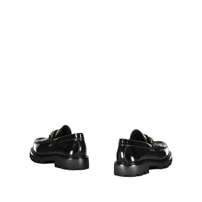Celine Triomphe Embellished Leather Loafers In Black