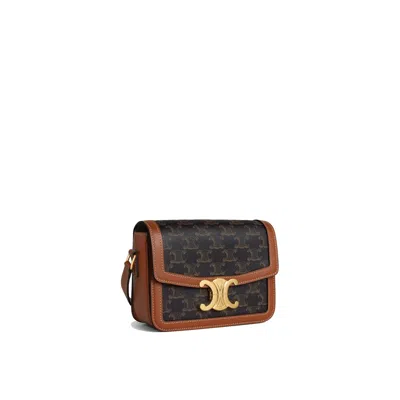 Celine Brown Triomphe Canvas Crossbody Handbag For Women