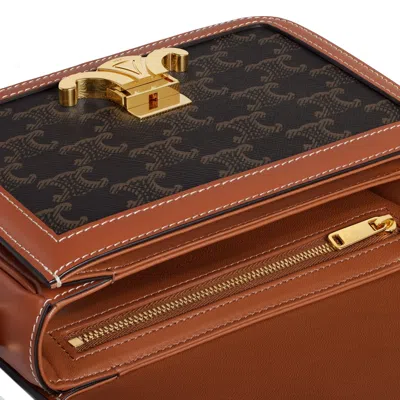 Celine Brown Triomphe Canvas Crossbody Handbag For Women