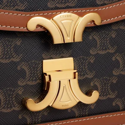 Celine Brown Triomphe Canvas Crossbody Handbag For Women