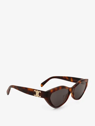 Celine Women Triomphe 17 Acetate Sunglasses In Nude
