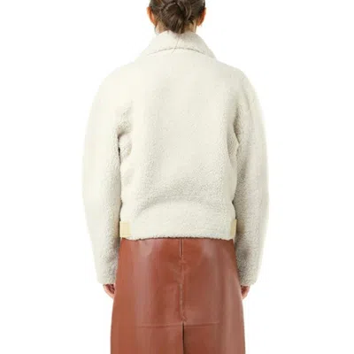 Chloé Suede-trim Shearling Moto Jacket In Neutral