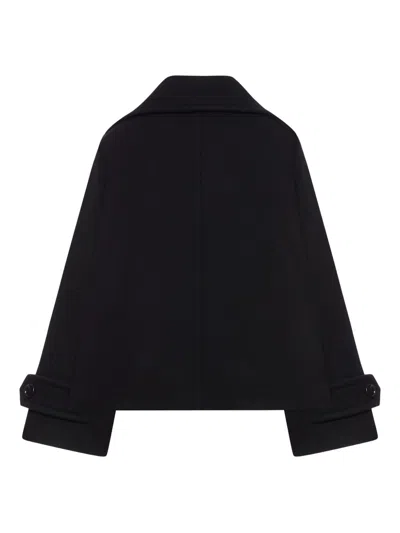 Chloé Double-breasted Notched Lapels Jacket Pockets In Black