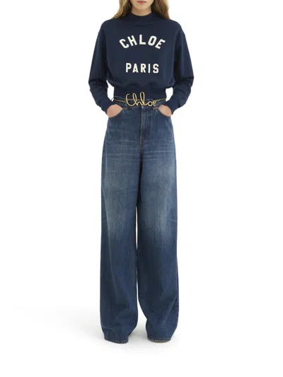 Chloé Cropped Round Neck Sweatshirt Clothing