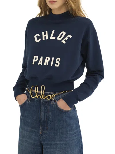 Chloé Cropped Round Neck Sweatshirt Clothing