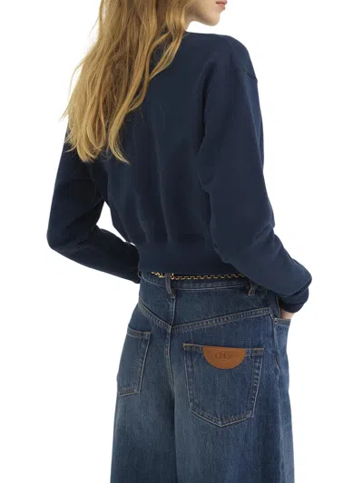 Chloé Cropped Round Neck Sweatshirt Clothing