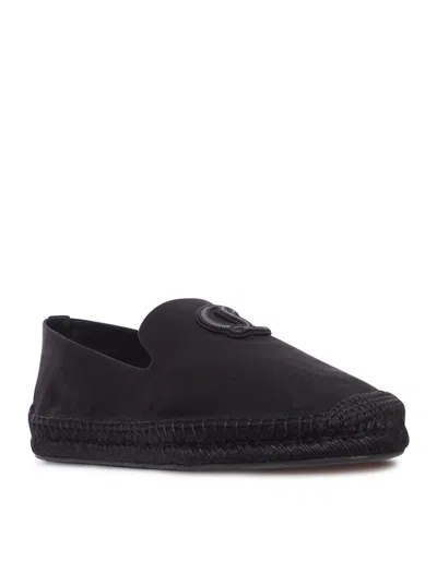 Christian Louboutin Men Nanou Mooncrest Ivy Flat Canvas In Black