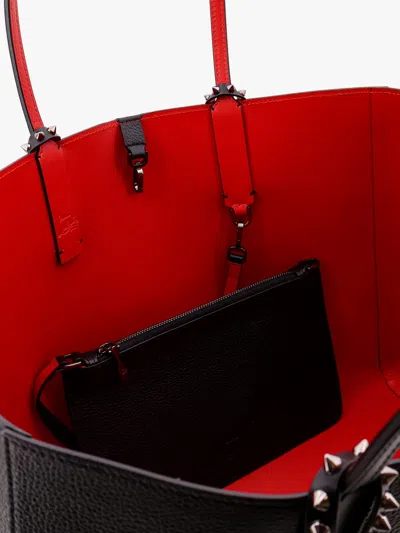 Christian Louboutin Women Cabata Leather Shoulder Bag With Studs