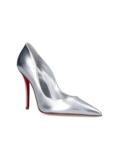 Christian Louboutin Miss Z 100 Laminated Leather Pumps In Metallic