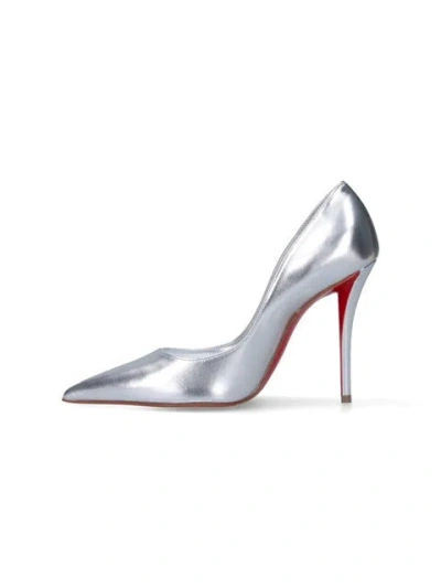 Christian Louboutin Miss Z 100 Laminated Leather Pumps In Metallic