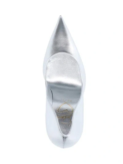 Christian Louboutin Miss Z 100 Laminated Leather Pumps In Metallic