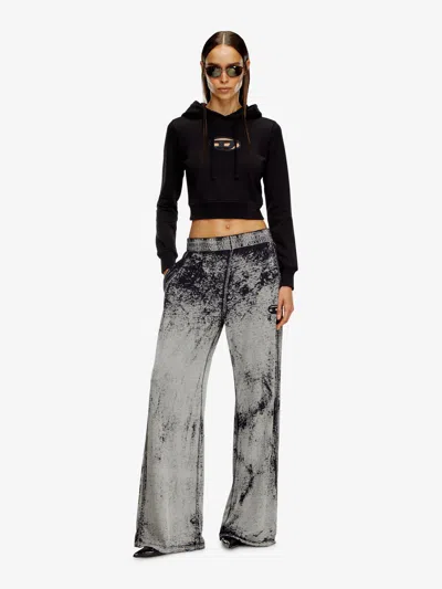 Diesel F-slimmy-hd Cropped Sweatshirt In Black
