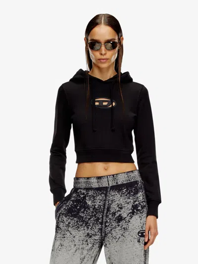 Diesel F-slimmy-hd Cropped Sweatshirt In Black