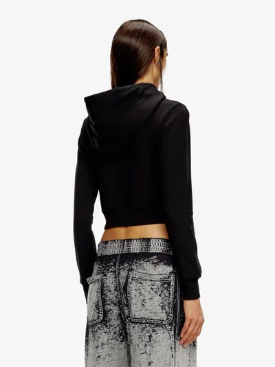 Diesel F-slimmy-hd Cropped Sweatshirt In Black