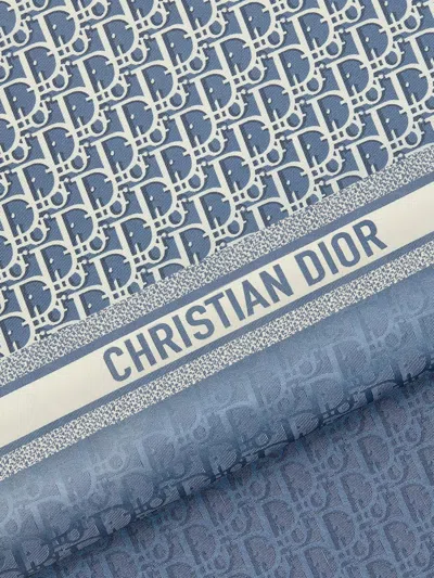 Dior Oblique 70 Square Scarf In Blue