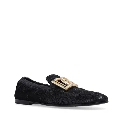 Dolce & Gabbana Ariosto Paillettes Loafers Men In Black
