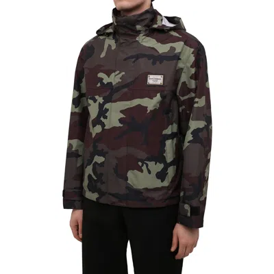 Dolce & Gabbana Camouflage Jacket Men In Brown