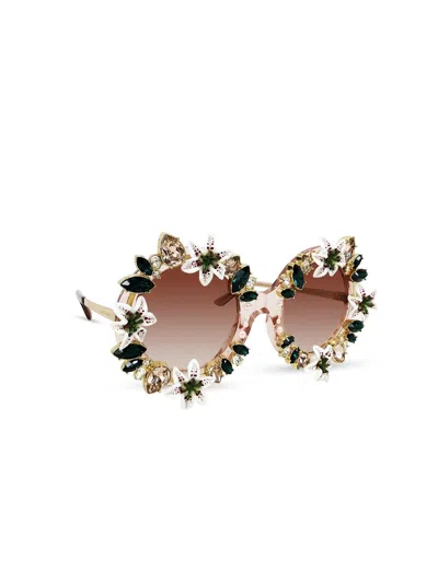 Dolce & Gabbana Crystal Sunglasses Women In Gold