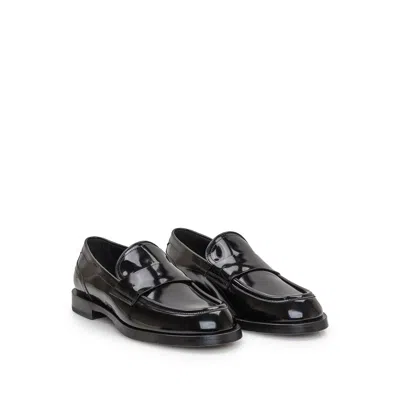 Dolce & Gabbana Polished Calfskin Loafers In Black