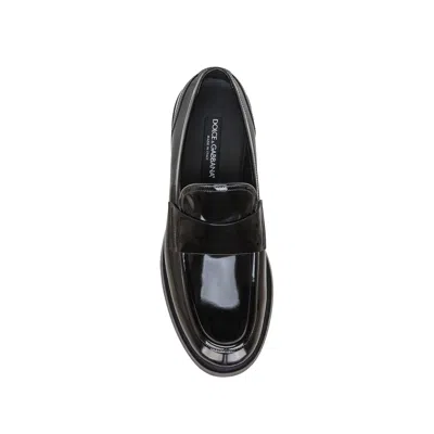 Dolce & Gabbana Polished Calfskin Loafers In Black